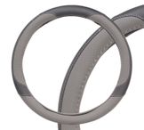 Оплетка на руль, искусственная кожа с перфорацией, серая/черная, 40 см / l