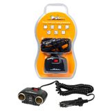 Прикуриватель-разветвитель 2 гнезда + 2usb с витым шнуром, штекер-фиксатор