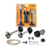 Сигнал звуковой пневматический 160/210мм 600/756Гц 115дБ 12В low/high комплект с компрессором