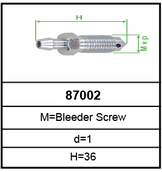 Штуцер прокачной тормозного суппорта M10x1 d=1 h=36