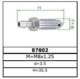 Штуцер прокачной тормозного суппорта M8x1.25 d=1.25 h=35.5