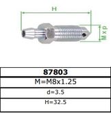 Штуцер прокачной тормозного суппорта M8x1.25 d=1.25 h=32.5