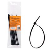 Стяжки (хомуты) кабельные 3,6*200 мм, пластиковые, черные, 10 шт.