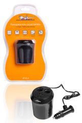 Прикуриватель-разветвитель 2 гнезда + 2usb в подстаканник