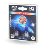 Лампа 12В H3 55Вт 5000к на п/туманные фары галогенная 2 шт. Atlas AVS