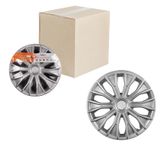 Колпаки колесные 15 Волтек, серебристый, карбон, компл. 2 шт.