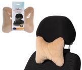 Подушка-косточка на подгол. Алькантара, 1 шт., бежевая