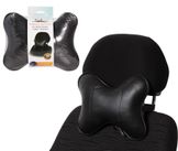 Подушка-косточка на подгол. Лима, экокожа, 1 шт., черная