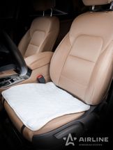 Накидка (подушка) из искусственного меха на сиденье, белая с коротким ворсом, 1 шт.