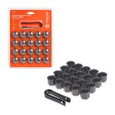 Колпачки на колесные болты/гайки 19 мм, 20 шт.+ съёмник, пластик, серые