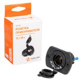 Розетка прикуривателя встраиваемая влагозащ. 12/24в пластик