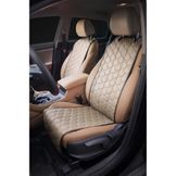 Накидки Алькантара , передние (2 шт.), экокожа с перфорацией, бежевые