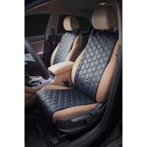 Накидки Алькантара , передние (2 шт.), экокожа с перфорацией, черные