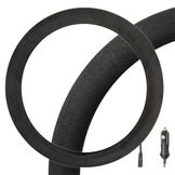 Оплетка на руль с подогревом, 12в, 36Вт, искусств.замша, черная, 38 см/М