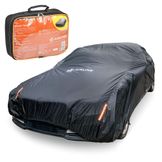 Чехол-тент на автомобиль защитный l (520х192х120см) молния для двери, универсал., черный