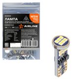 Лампa светодиодная T10 (w5w), 12/24в, 18led, Белая, обманка canbus, биполярная, PRO