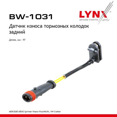 LYNXauto BW-1031 Датчик износа тормозных колодок | зад | - 1