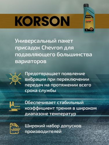 KORSON KS00131 Cvtf full synthetic 1л (авт. транс. синт. масло) - 3