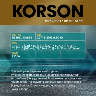 KORSON KS20083 Антифриз, готовый раствор G12 EVO -36 розовый 5л - 5