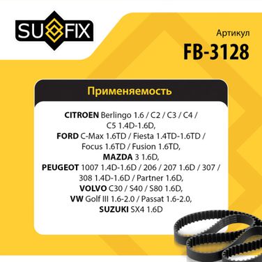 SUFIX FB-3128 Ремень поликлиновый 6pk0975 - 2