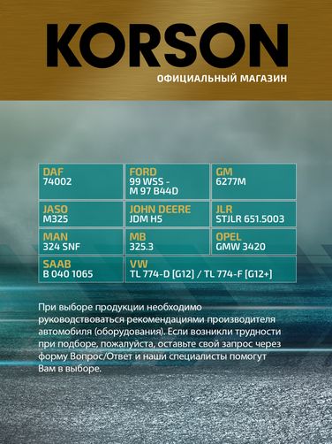 KORSON KS20069 Антифриз, готовый раствор G12 -36 зеленый 10л - 2