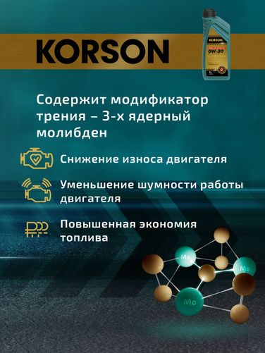 KORSON KS00231 0w-30 full synthetic FD C2 1л (синт. мотор. масло.) - 5