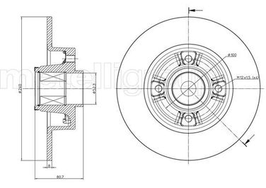 Metelli 23-0722 Диск тормозной | зад | - 1