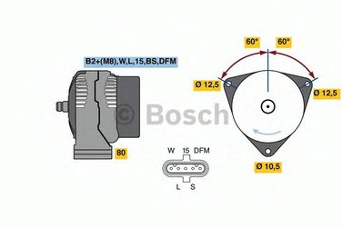 Bosch 0 124 555 065 Генератор - 1