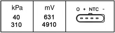 Hella 6PP 009 400-251 Датчик, давление наддува, Датчик, давление во впускном газопроводе - 2