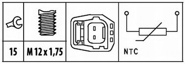 Hella 6PT 009 309-451 Температурный датчик охлаждающей жидкости, Датчик, температура охлаждающей жидкости - 2