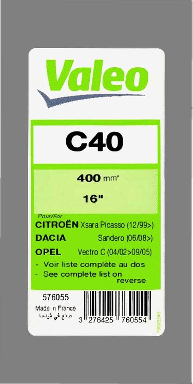 Valeo 576055 Щётка стеклоочистителя задняя 400мм - 5