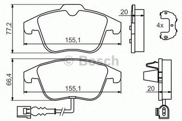 Bosch 0 986 494 372 Колодки тормозные дисковые | перед | - 1