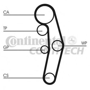 Contitech CT1028WP3 Комплект ремня ГРМ + насос водяной  - 2