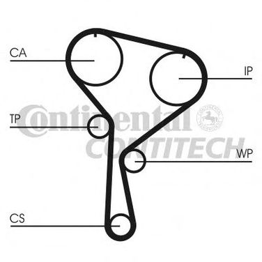 Contitech CT1035WP1 Комплект ремня ГРМ + насос водяной - 18