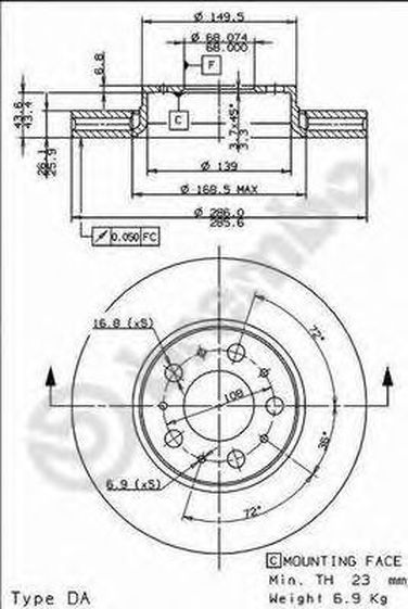 Brembo 09.8633.11 Диск тормозной UV Coated | перед | - 1