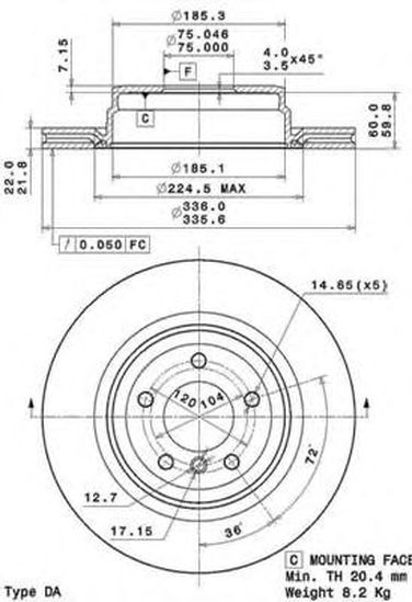 Brembo 09.A270.11 Диск тормозной UV Coated | зад | - 1
