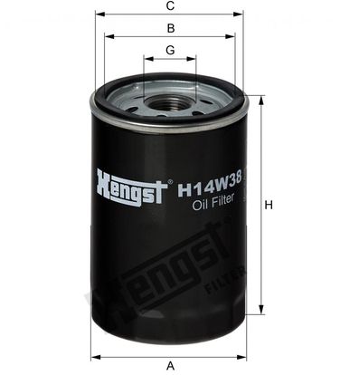 Hengst H14W38 Фильтр масляный - 2