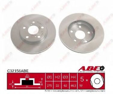 Abe C32156ABE Диск тормозной | перед | - 1