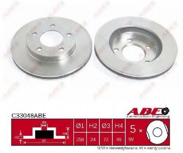 Abe C33048ABE Диск тормозной | перед | - 1