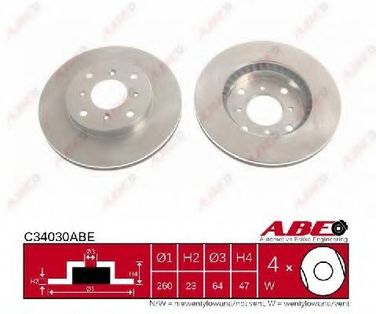 Abe C34030ABE Диск тормозной | перед | - 1
