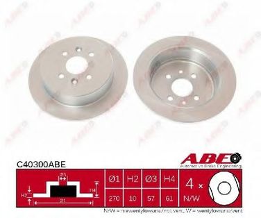Abe C40300ABE Диск тормозной | зад | - 1