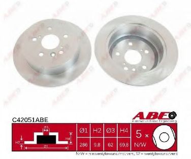 Abe C42051ABE Диск тормозной | зад | - 1