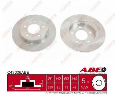 Abe C43026ABE Диск тормозной | зад | - 1