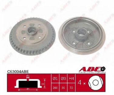 Abe C63004ABE Тормозной барабан | зад | - 1