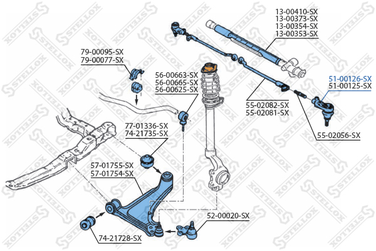 Stellox 51-00126-SX Наконечник рулевой левый Opel Astra <98 - 2