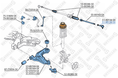Stellox 51-00139-SX Наконечник рулевой левый Ford Fiesta 96 - 2