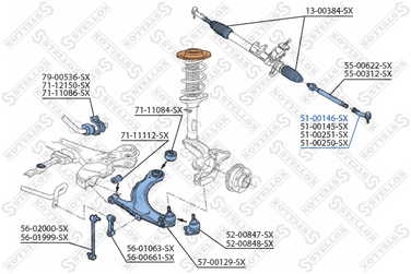 Stellox 51-00146-SX Наконечник рулевой левый VW Golf 97-98 | перед | - 2