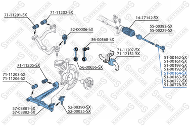 Stellox 51-00164-SX Наконечник рулевой левый ch.70-S-002792> - 3