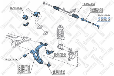 Stellox 51-00240-SX Наконечник рулевой левый Fiat Palio 96- - 3