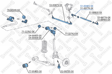Stellox 51-00401-SX Наконечник рулевой LHT MB w123/w126 <91 | перед | - 2